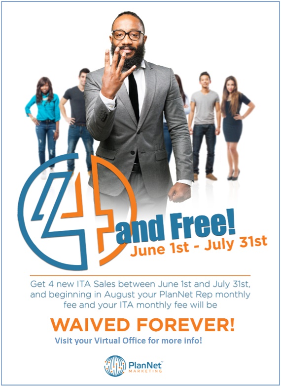 New Summer Promotion!  4 and Free!