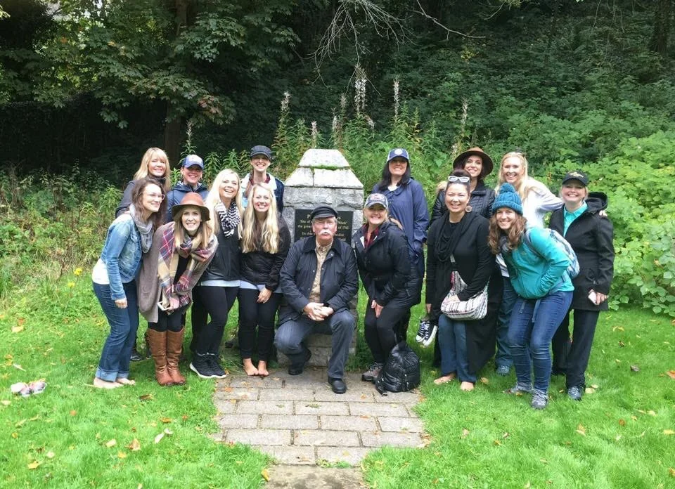 Songs of Scotland Team with Ray Hughes at Cambuslang Park. It was in this place that George Whitfield led congregations of many thousands in prayer and worship during the revival of 1742.