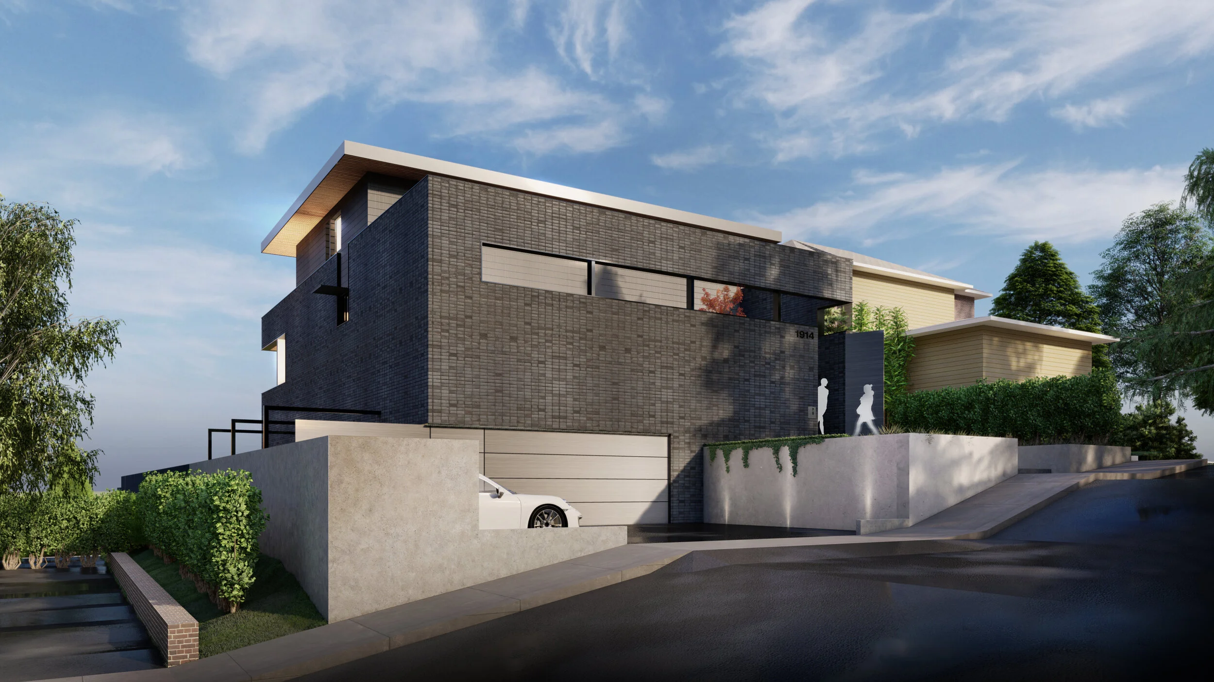 black modern Seattle house