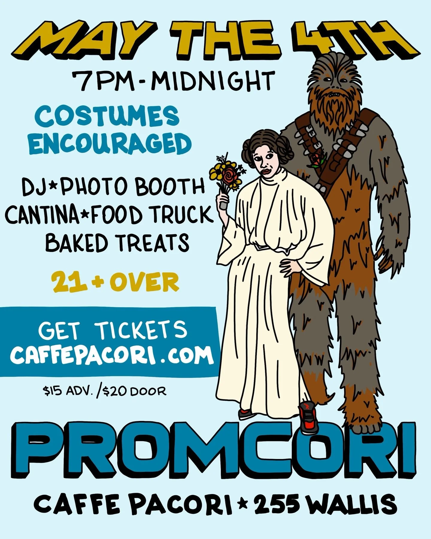 Coming May 4th, 2026&hellip; in a warehouse far, far away&hellip;PROMCORI at Caffe Pacori!

Join us for a night of music, costumes, treats, and good vibes at Caffe Pacori (255 Wallis). Whether you show up in full costume or just ready to dance, this 