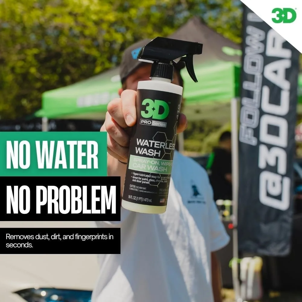 3d car care rinseless waterless wash for exterior car wash and detailing