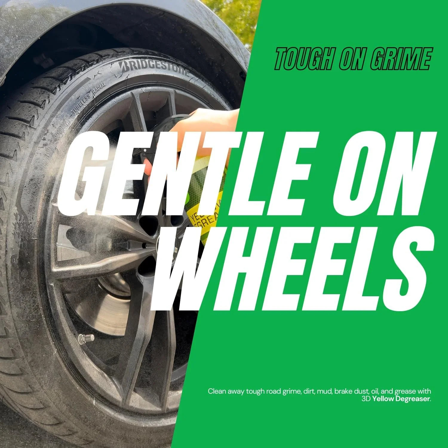 3d car care wheel cleaner non-acid for road grime and brake dust on wheels and rims and tires