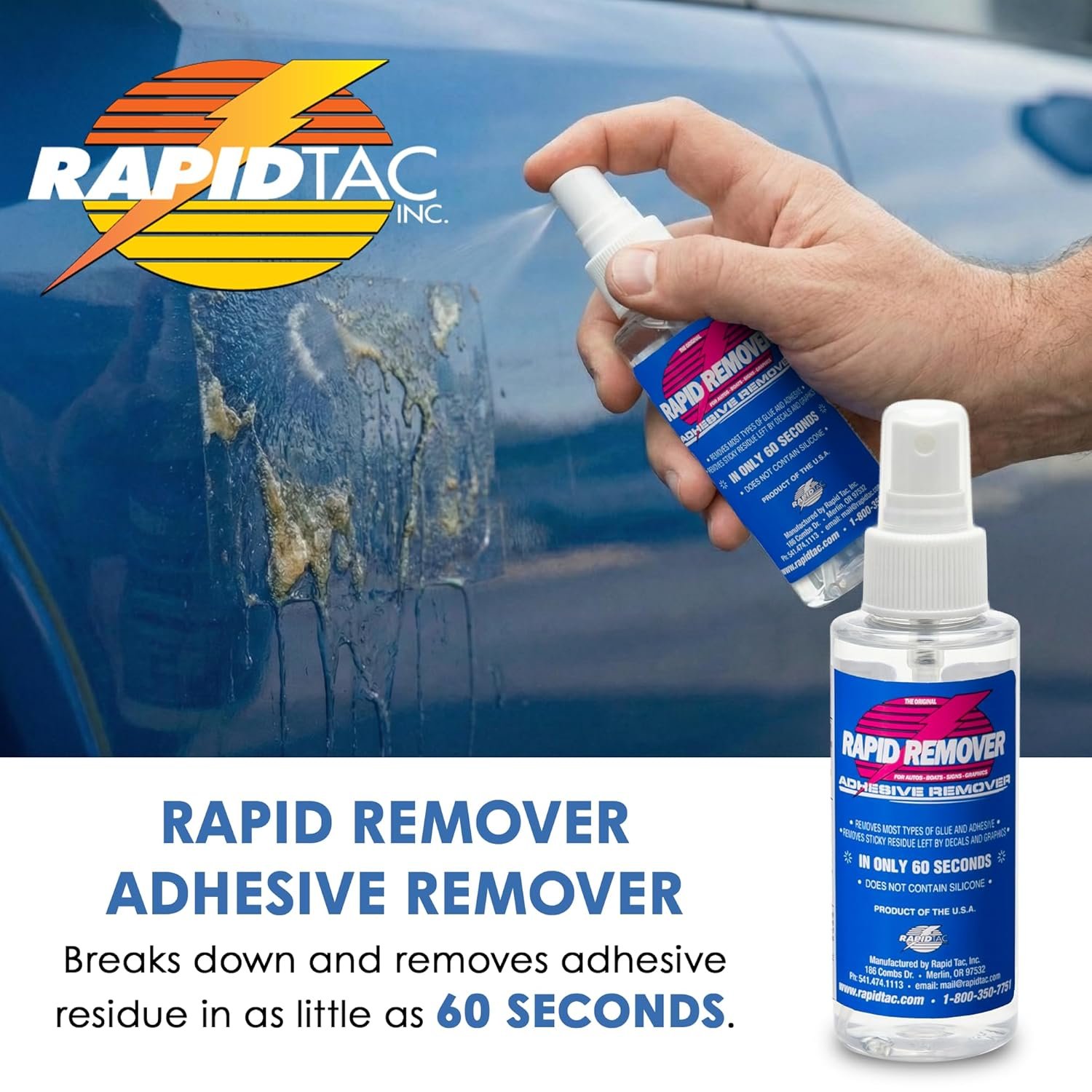 rapid tac rapid remover adhesive remover for tree sap, sticker residue, adhesive removal