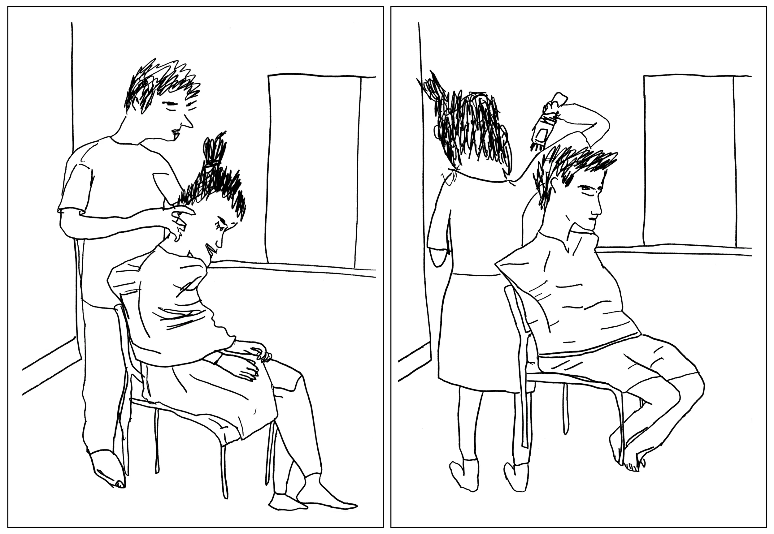 "Haircut Diptych"