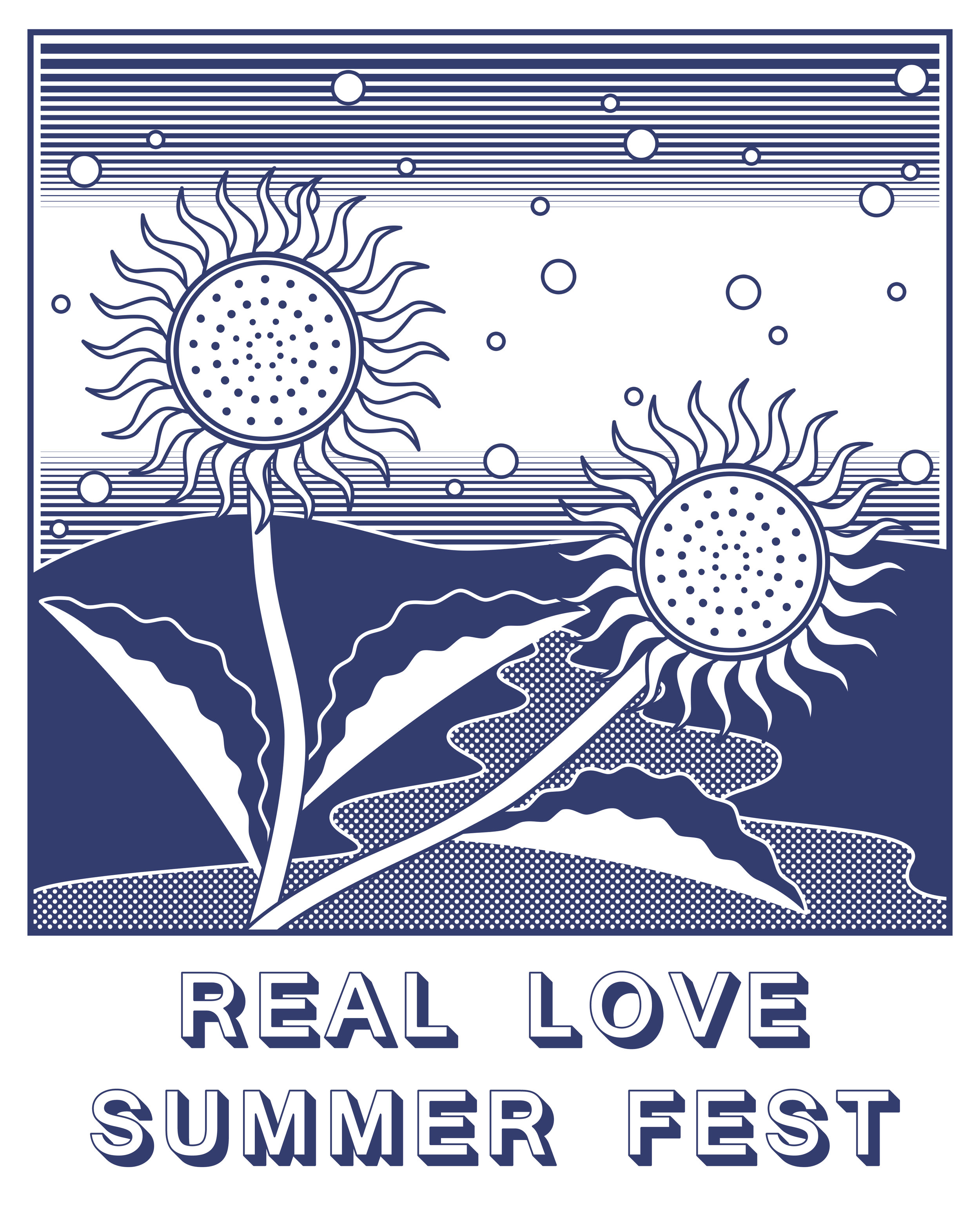 T-shirt design for Real Love Summer Fest