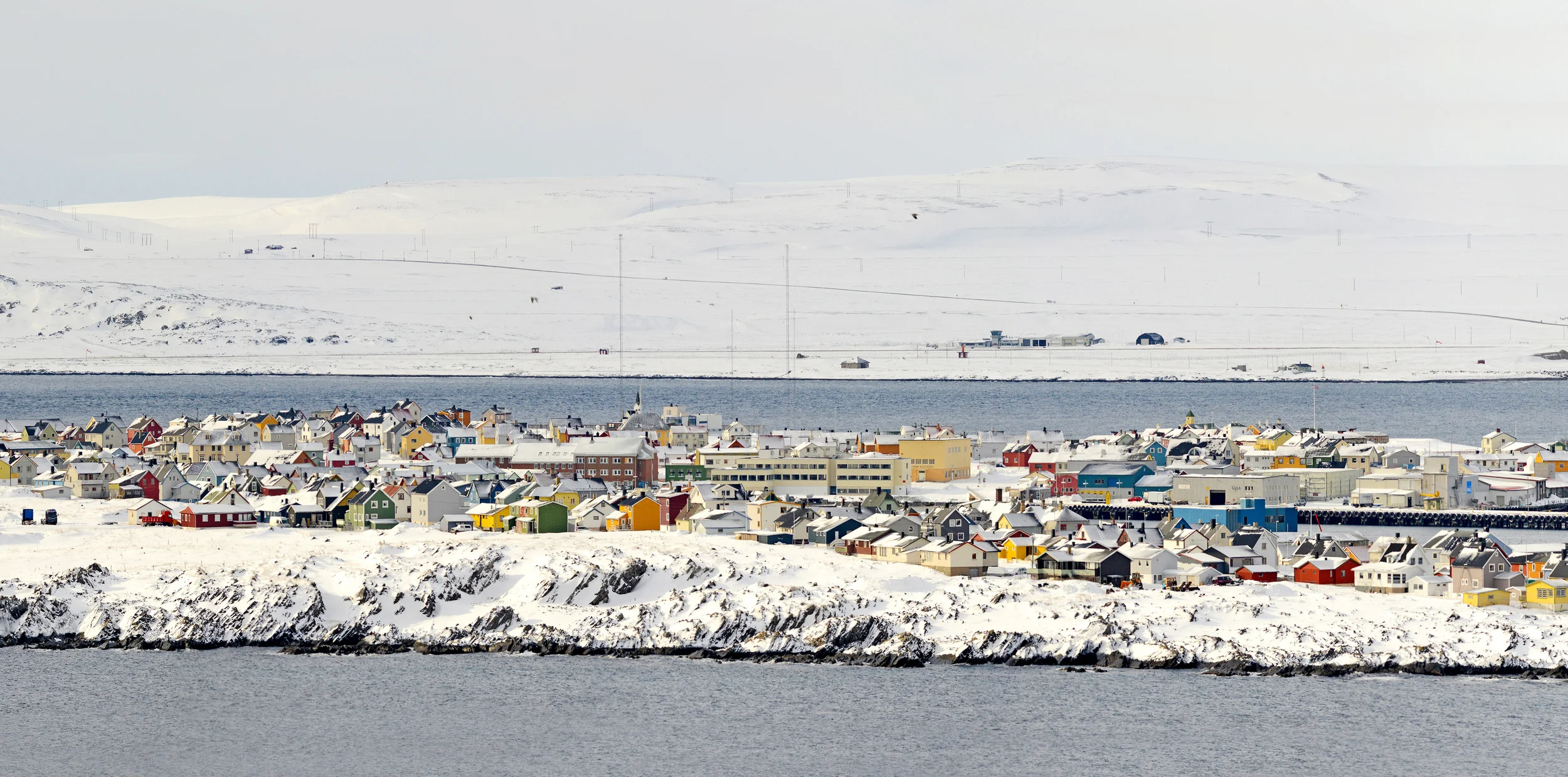 Vardø town as seen from Hornøya