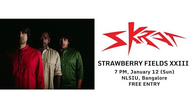 Bangalore! 
First gig of the year comes to you! 
And its @strawberryfields_nlsiu ! .
.
#skrat #strawberryfields #nls #bangalore #live