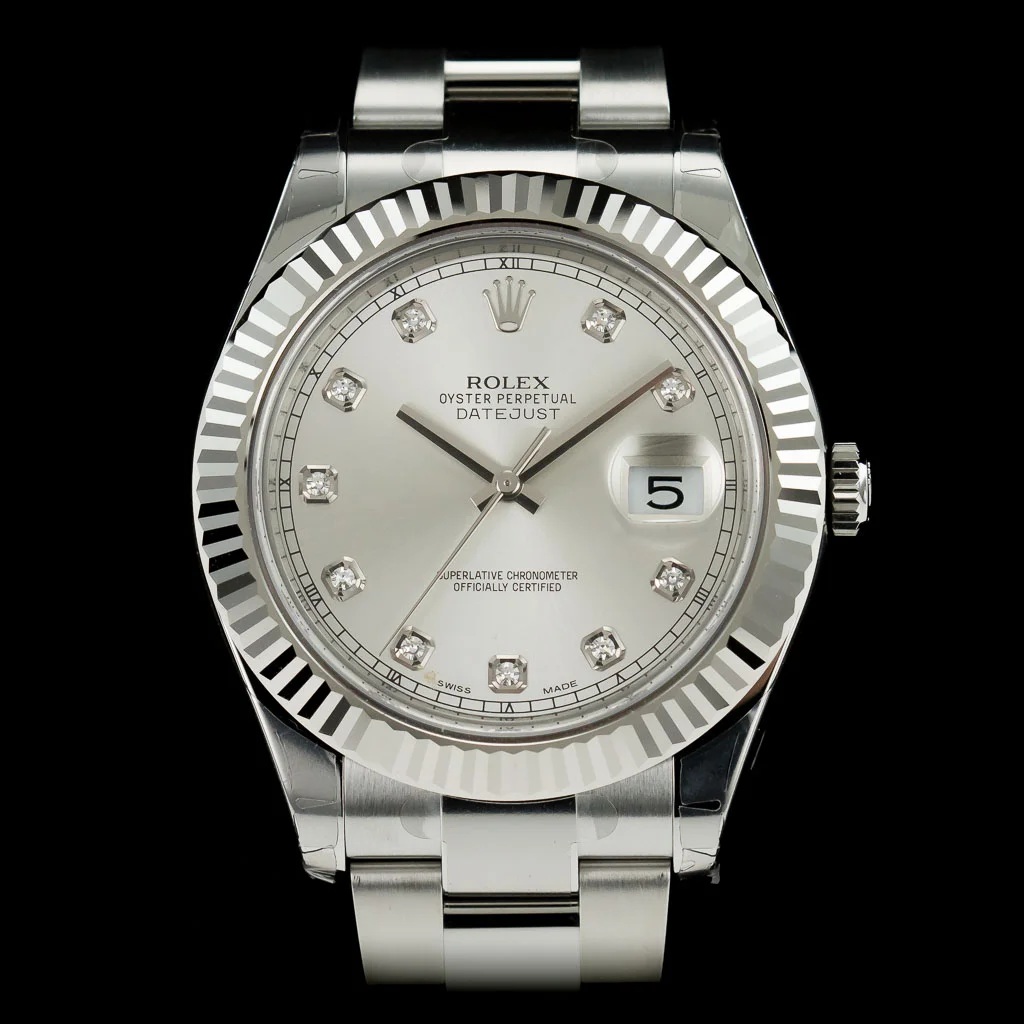 Rolex datejust 41 ref 116334 Silver Diamond Dial