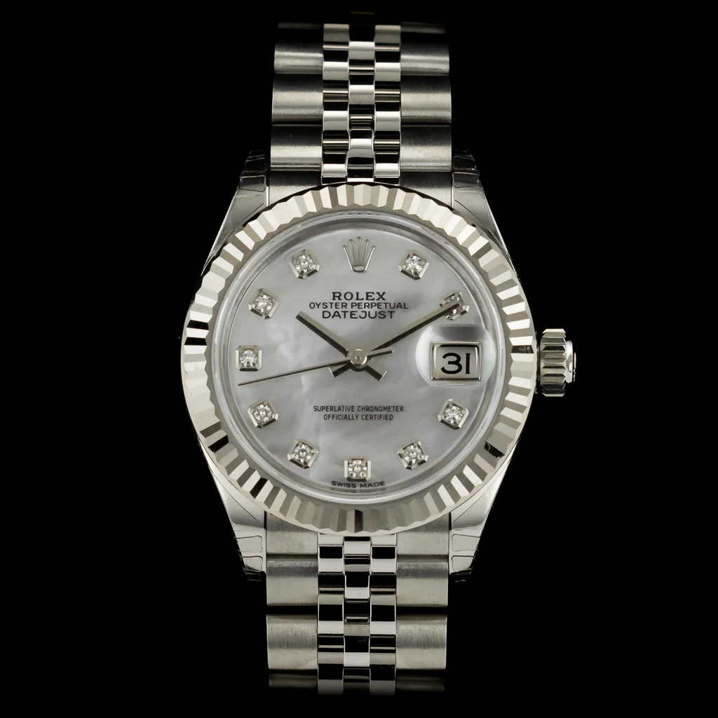 Rolex Lady-Datejust 28 ref 279174 white mother of pearl diamond