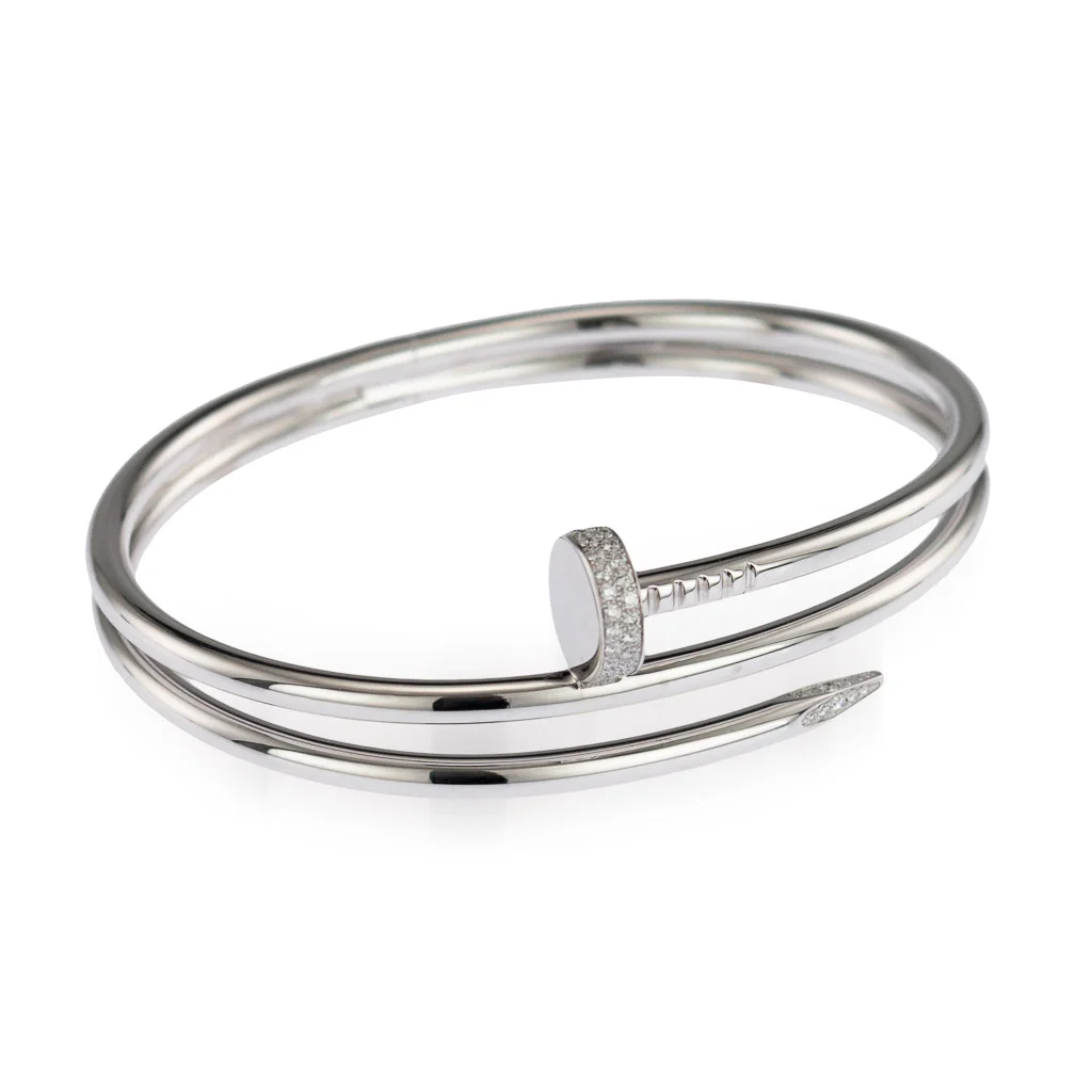 Cartier Juste Un Clou Bracelet White Gold with Diamonds N6708517 Size 19