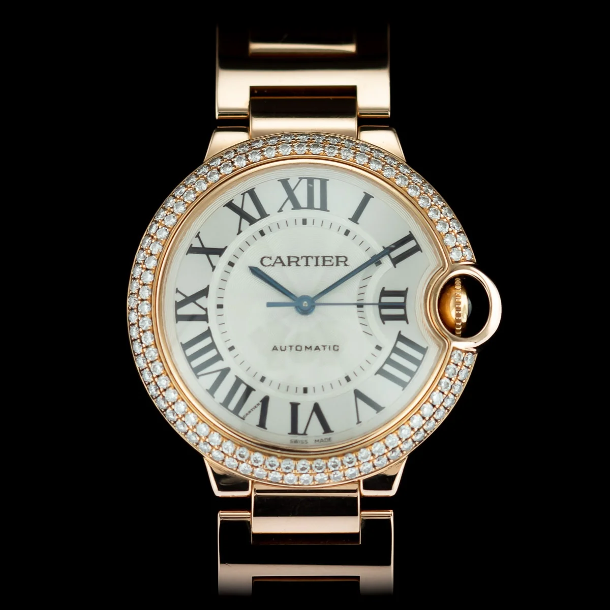 Cartier Ballon Bleu WJBB0037 36mm rose gold with diamonds full set 2009