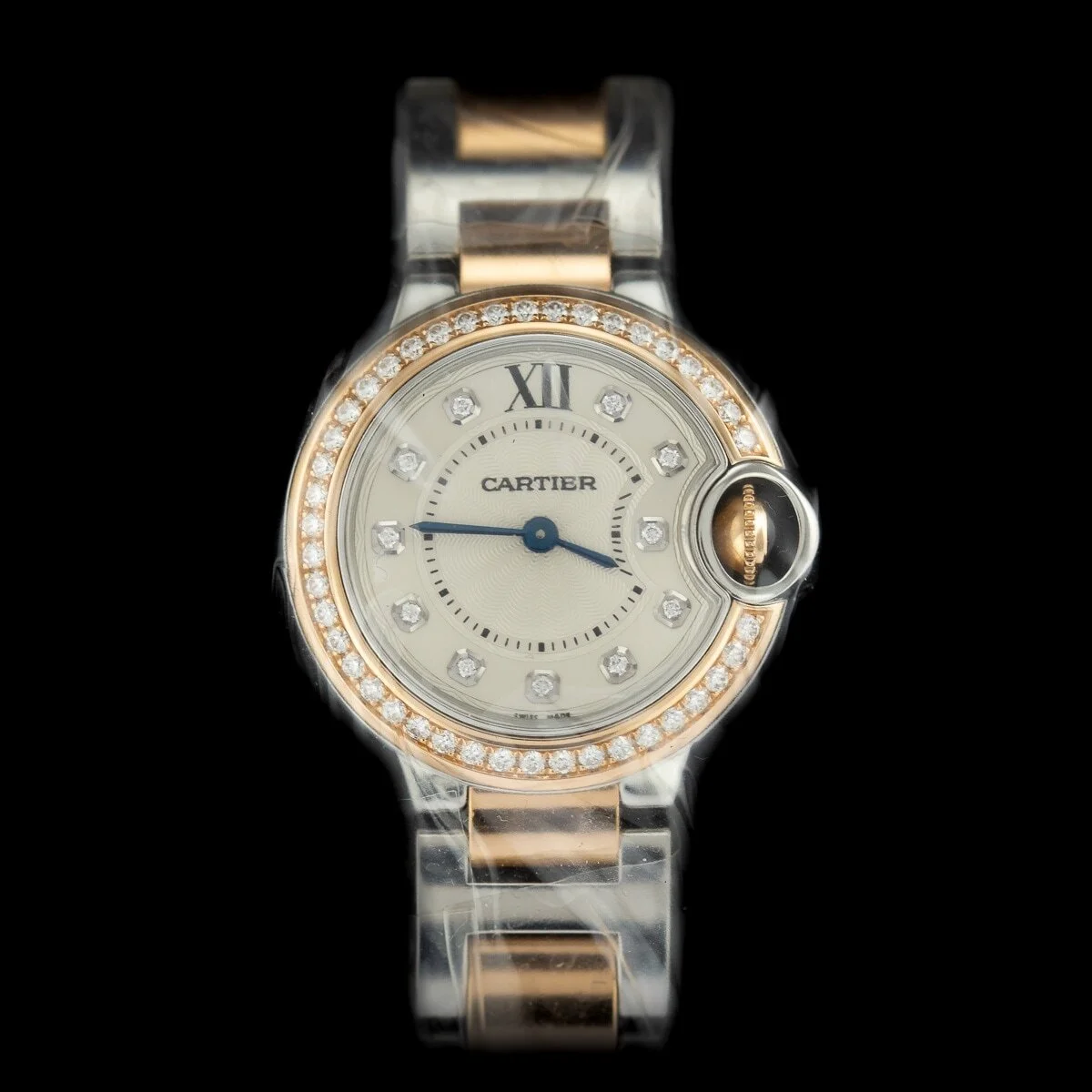 Cartier Ballon Bleu WE902076 factory diamond set bezel and dial 2019 