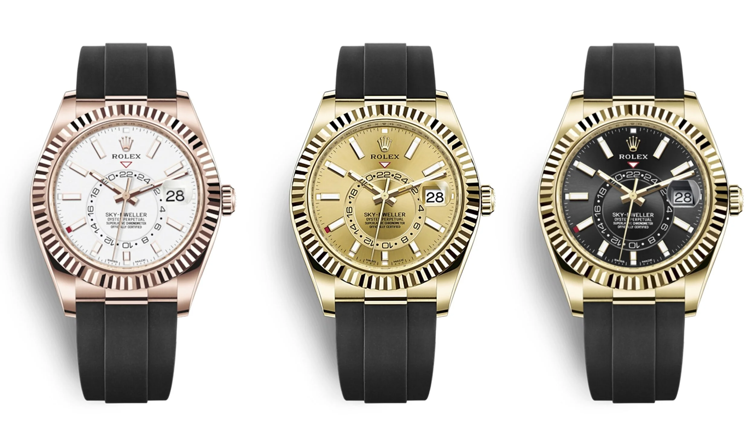 Introducing a new version of the Oyster Perpetual Sky-Dweller, fitted with an Oysterflex bracelet