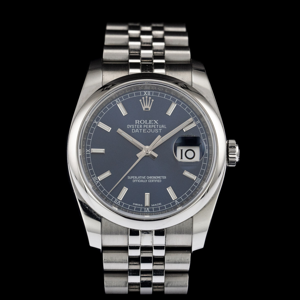 Rolex Datejust 36 ref 116200 blue dial full set 2017 unpolished