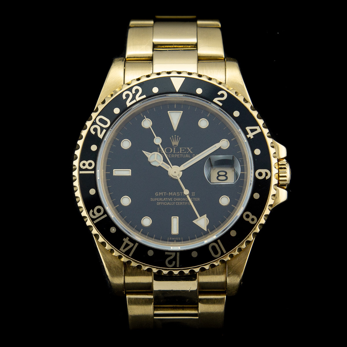 Rolex GMT Master II 16718 yellow gold full set 1999