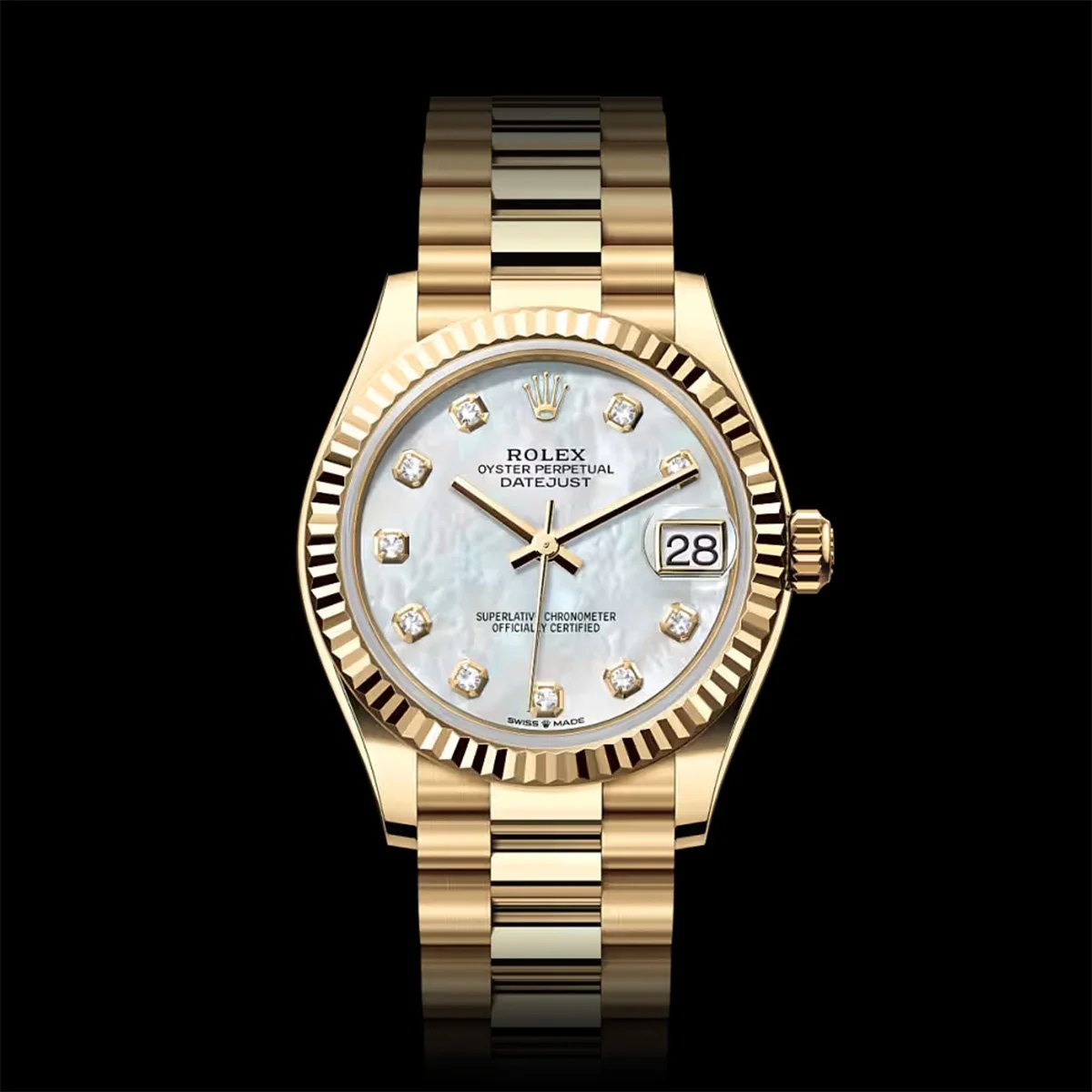 Rolex Datejust 31 ref 278278 18ct Yellow Gold Mother of Pearl Diamond b/p 2020