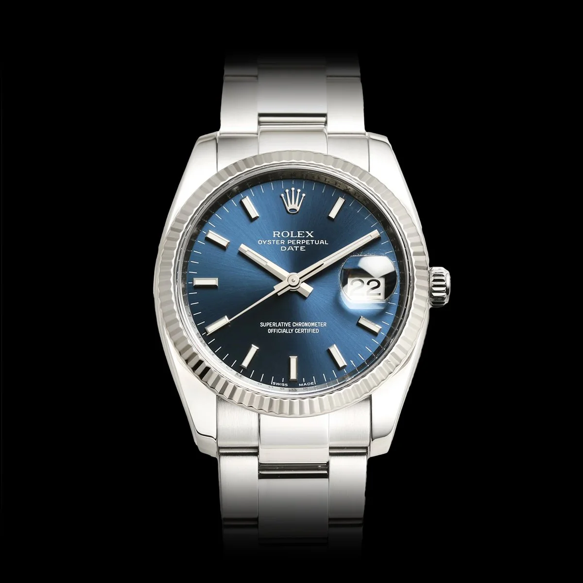 Rolex 115234 Blue Dial full set 2017 unpolished