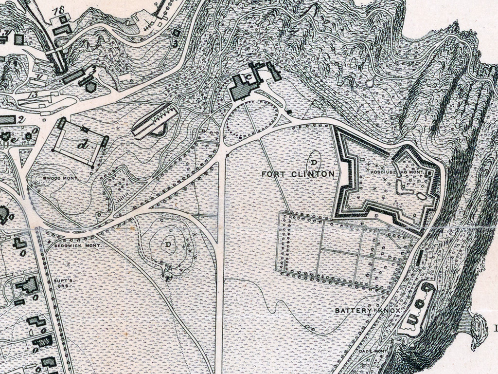 This 1883 map shows Execution Hollow in the middle of the Plain at West Point. Source: U.S. Coast and Geodetic Survey, 1883. 