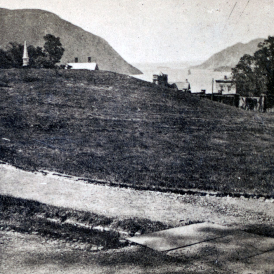 Wood Monument on Monument Hill, possibly from the late 1860s, From the New York Public Library. 