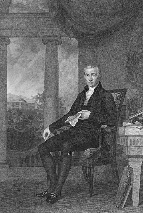 President James Monroe by C.B. King, Engraving by Goodman & Piggot. Source: Library of Congress. 