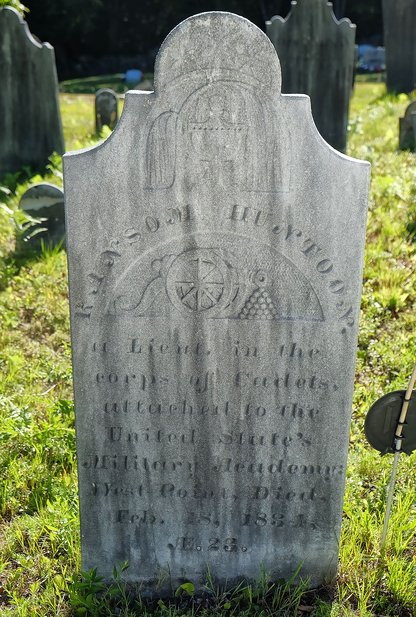 Gravestone of Ransom Huntoon, 2016. Photo by Author. 