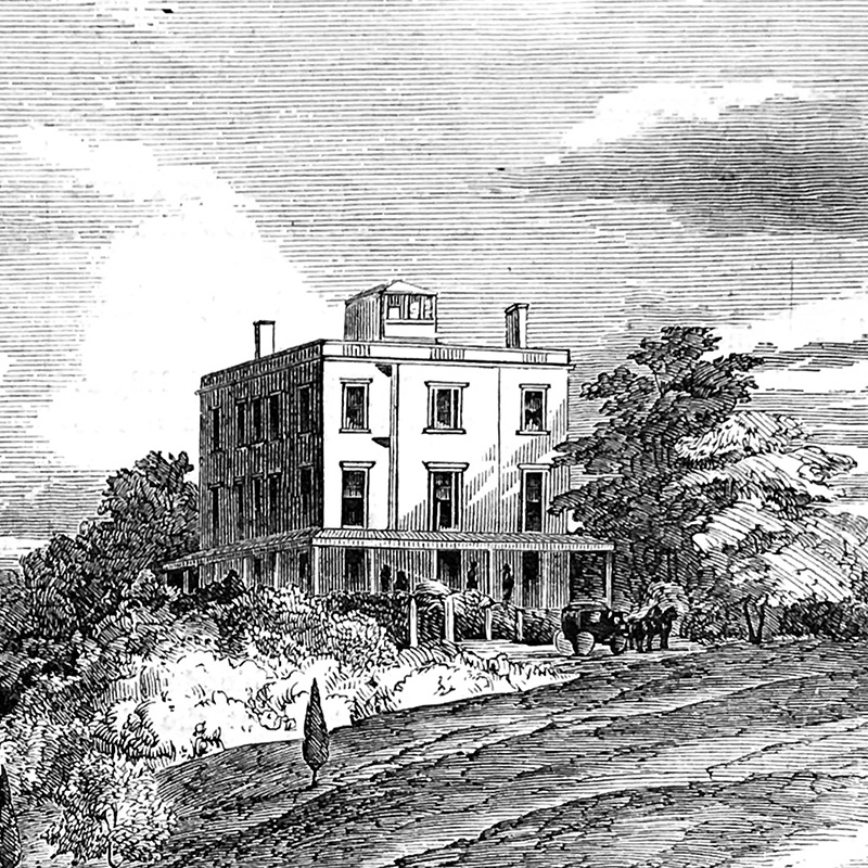 The West Point Hotel as it was depicted in an 1852 edition of Gleason's Pictorial Drawing-Room Companion. 