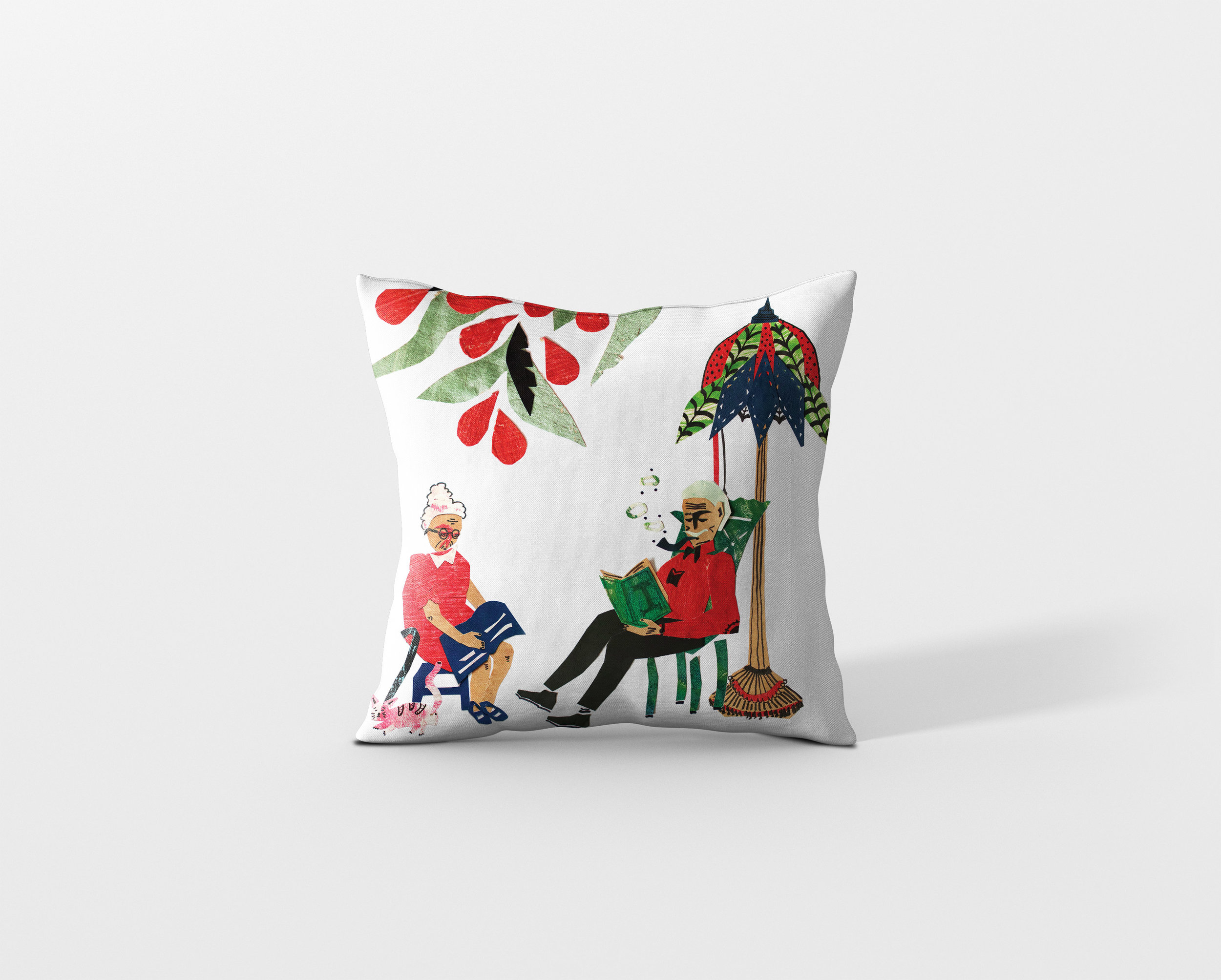  Pillowcase with illustrations digitally printed on. 