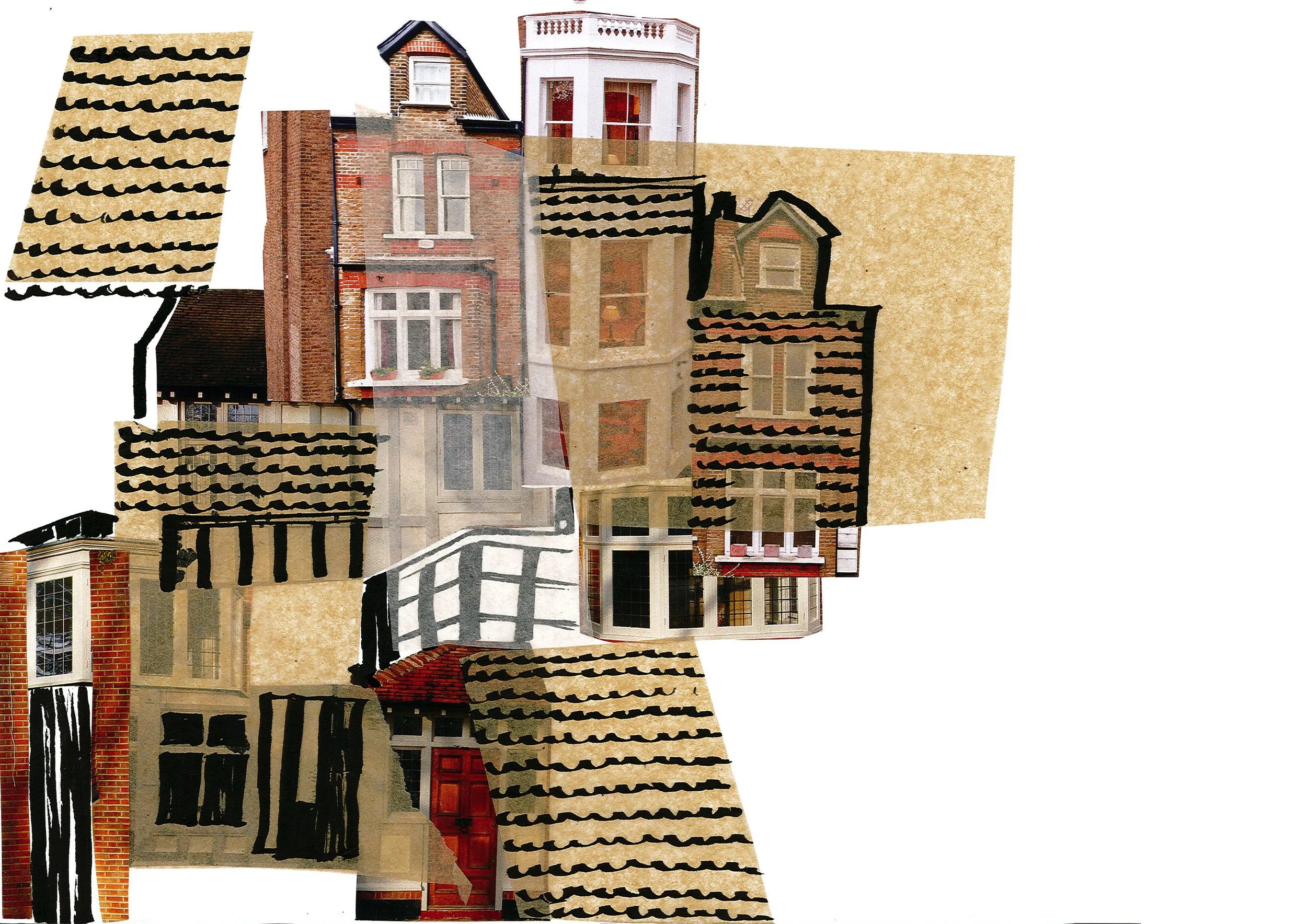  Collages created for a picture-book exploring the theme of jealousy and revenge. Medium: collage, ink and colored pencils on papers.  