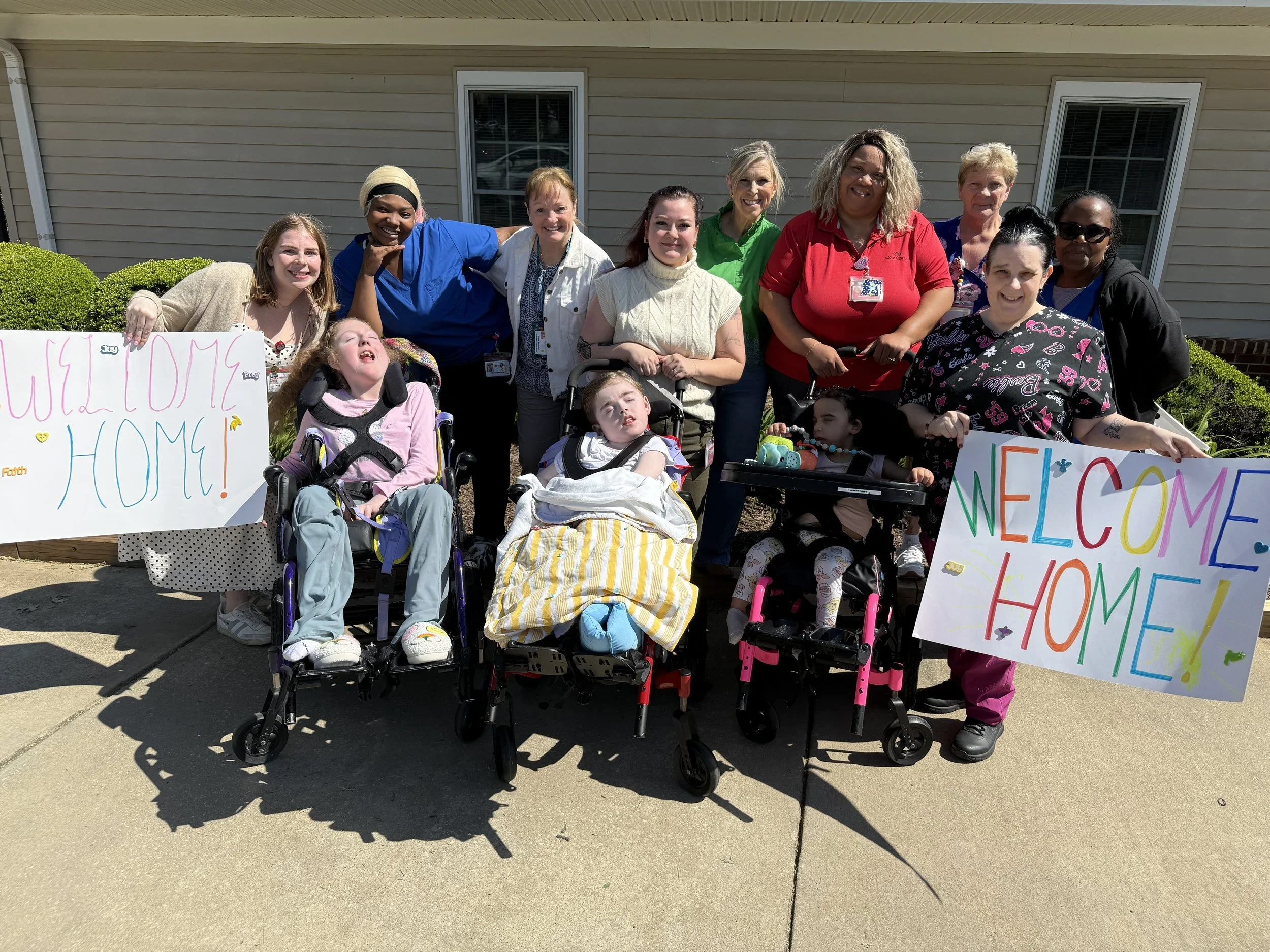  Staff welcome residents who were displaced to their temporary homes. 