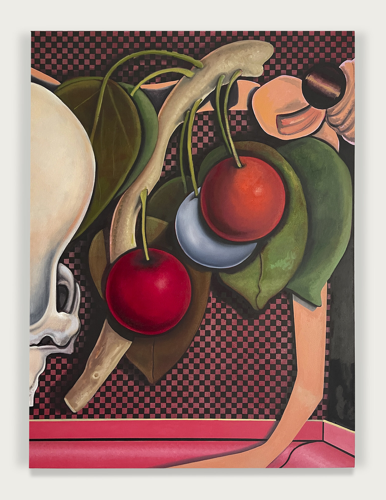    Untitled (Cherries) , 2021   Oil on canvas  30 by 40 inches  From the series Crivelli Soft Core 