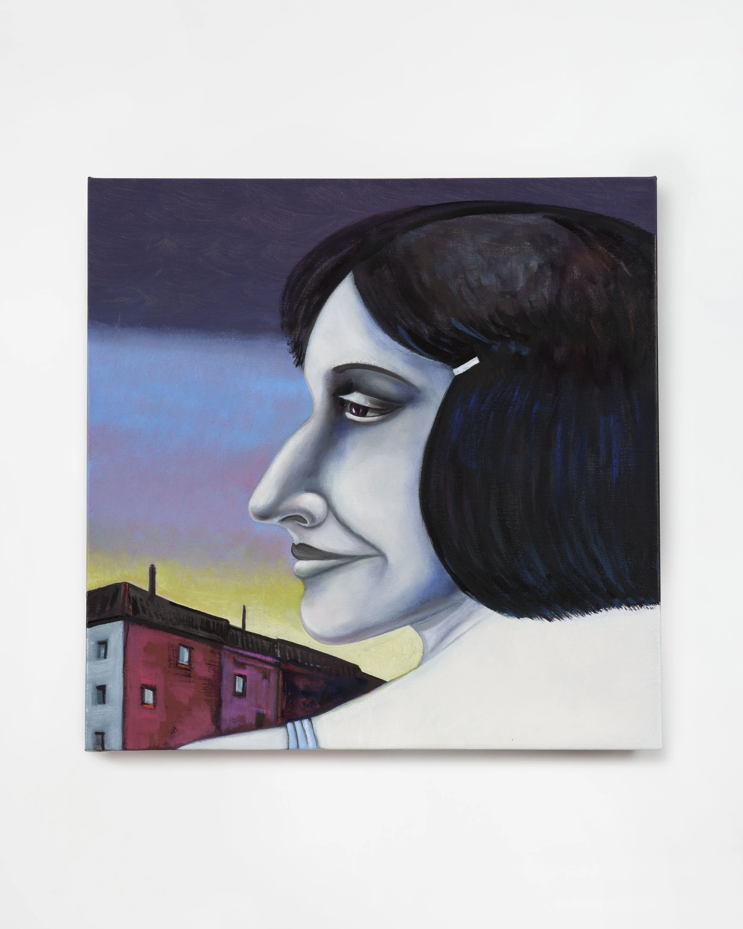   Untitled  (Portait) , 2025  Oil on linen  20 by 20 in. (50.8 by 50.8 cm)  (studio) 