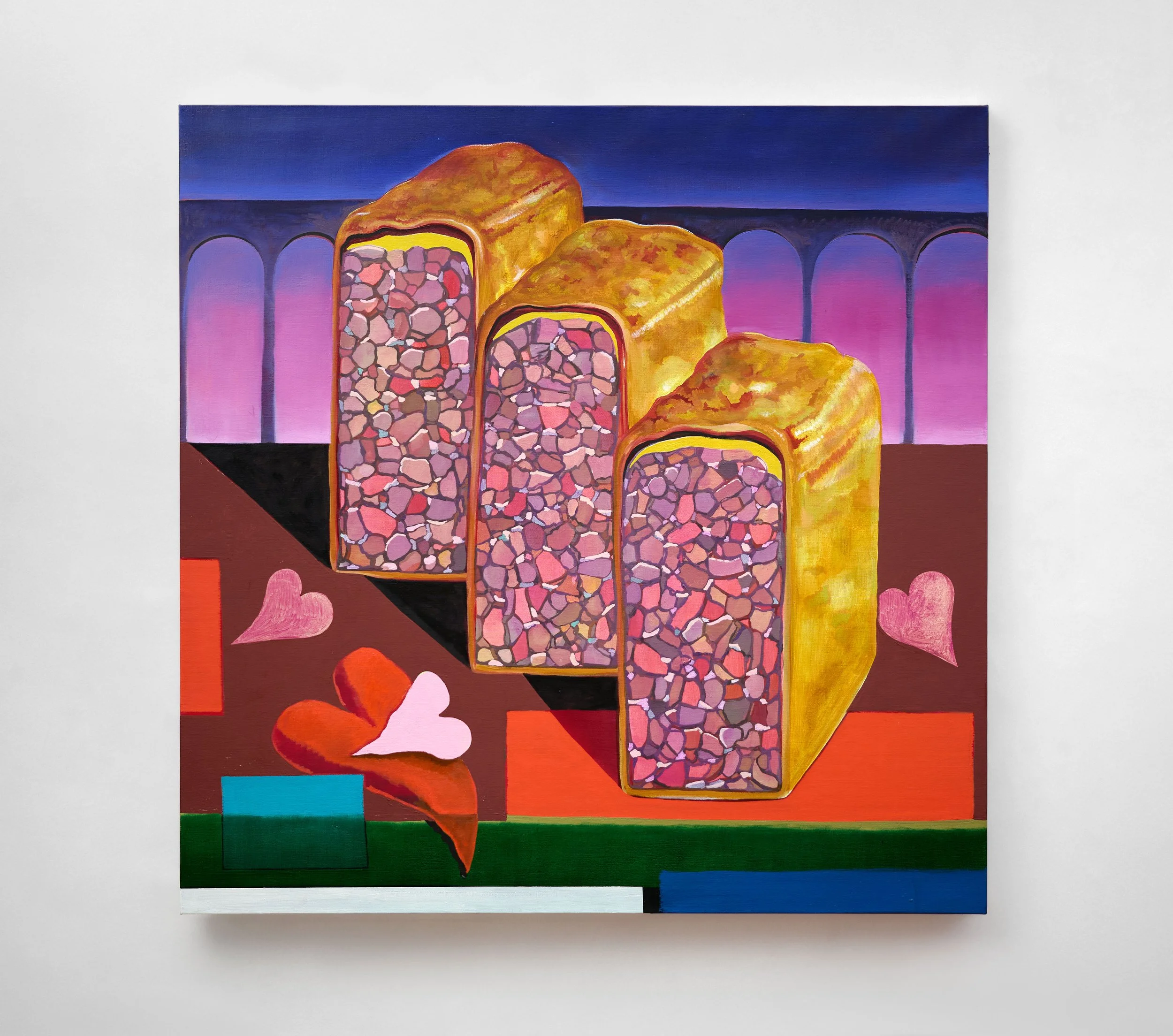   Untitled, Pâté en croûte II,  2025  Oil on linen  40 by 40 in. (101.6 by 101.6 in.)  (studio) 