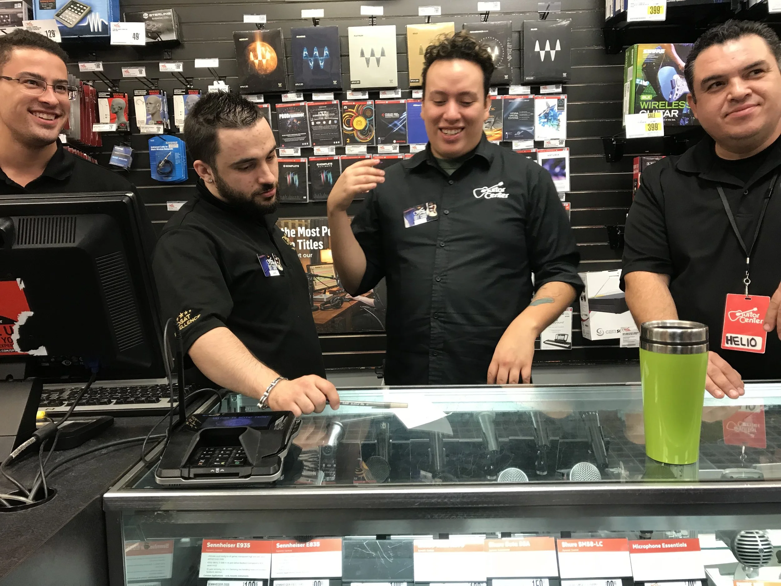 These are my buds at Guitar Center. Yes, it took a village to answer my questions!