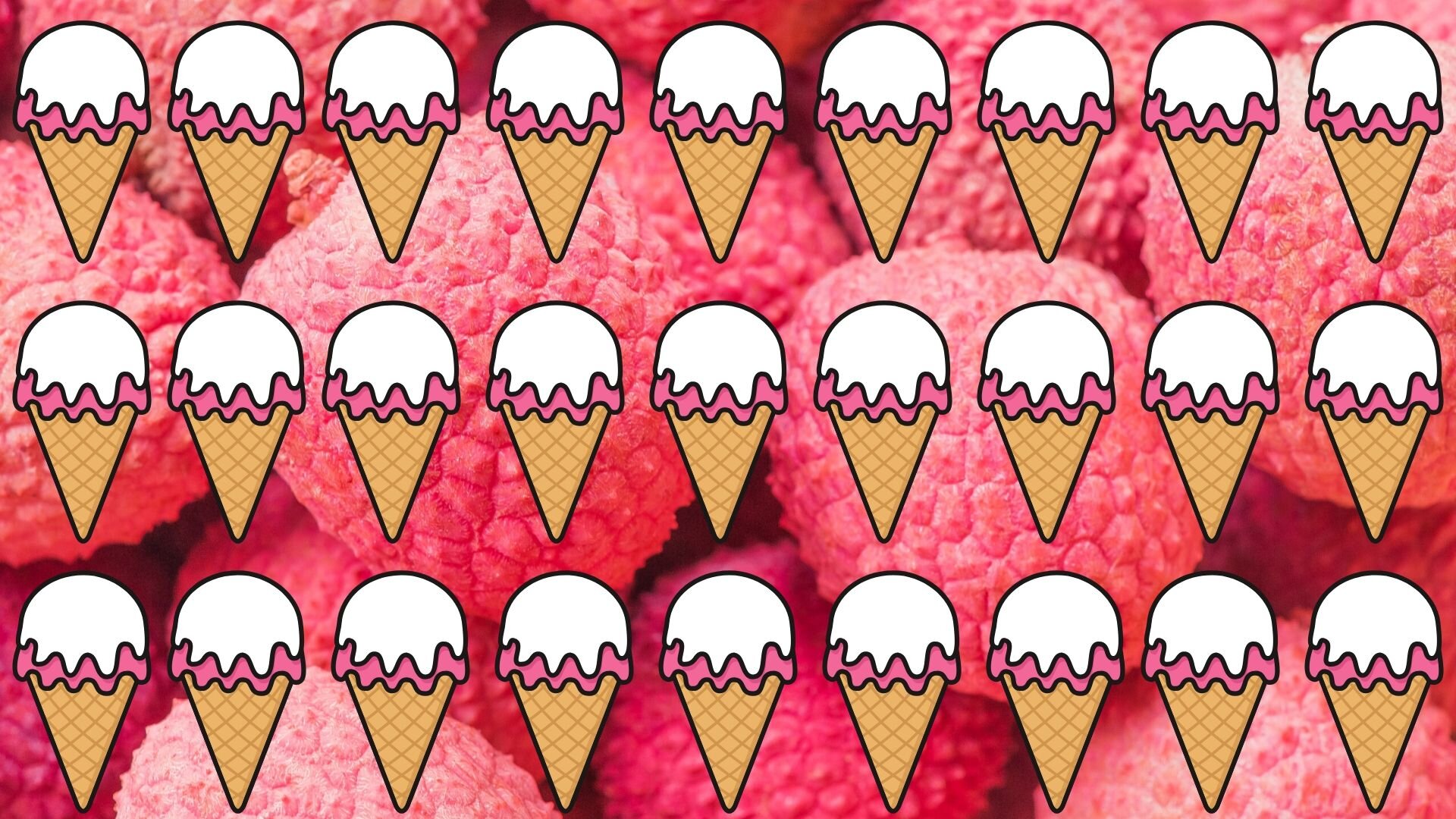 Strawberry Ice cream Zoom Background