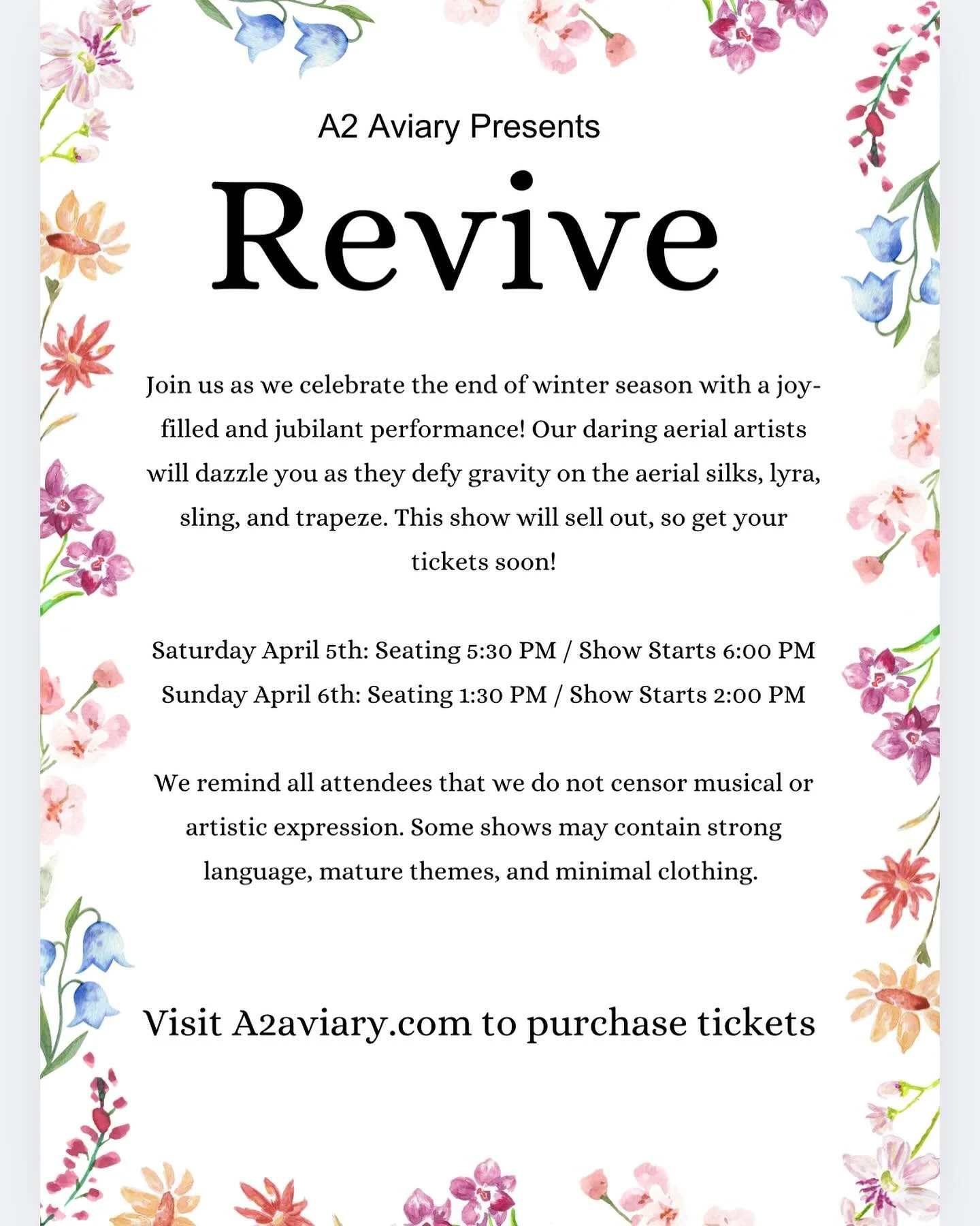 It&rsquo;s Showtime!! Join us April 5 &amp; 6 for Revive!! 
☀️🌷🌈
.
.
Ticket link in bio. This show will sell out!