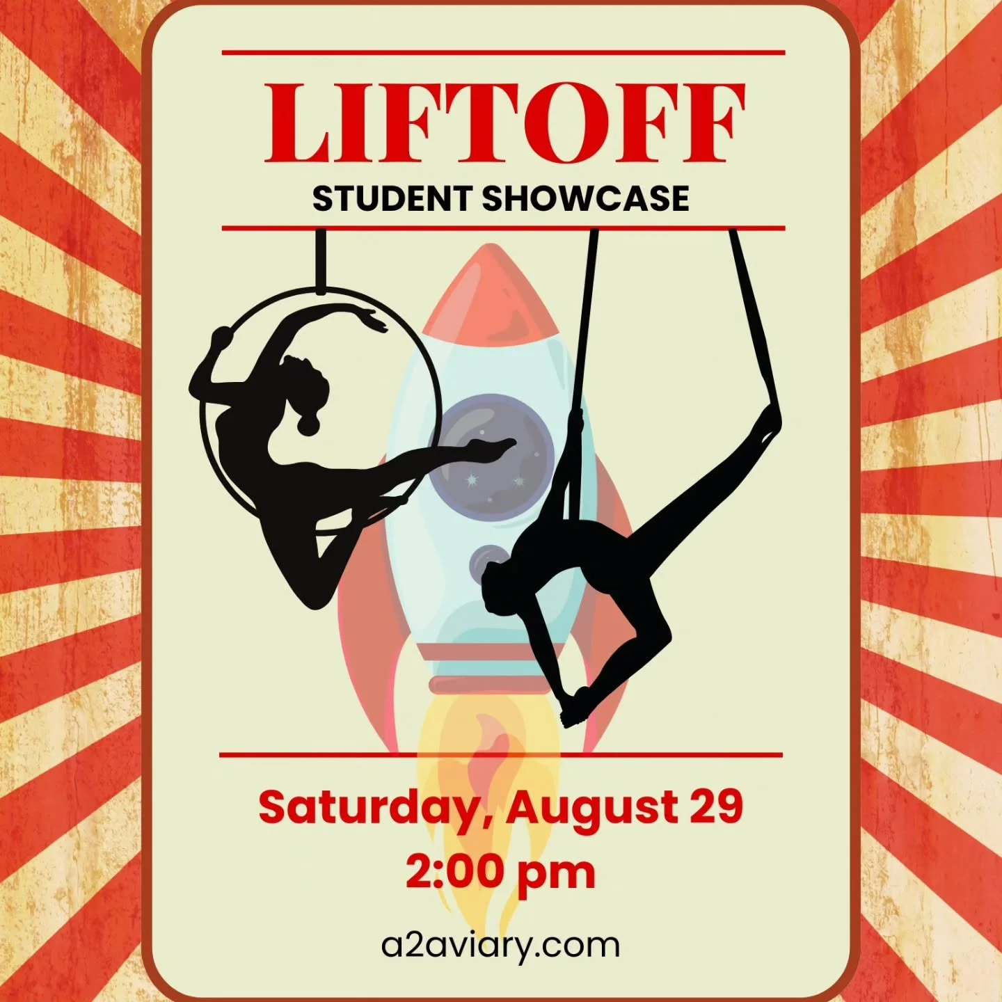 Join us for a student showcase celebrating the progress and passion of our aerial arts learners! This informal recital offers a glimpse into the journey of our students as they explore movement, creativity, and expression in the air. These are not po