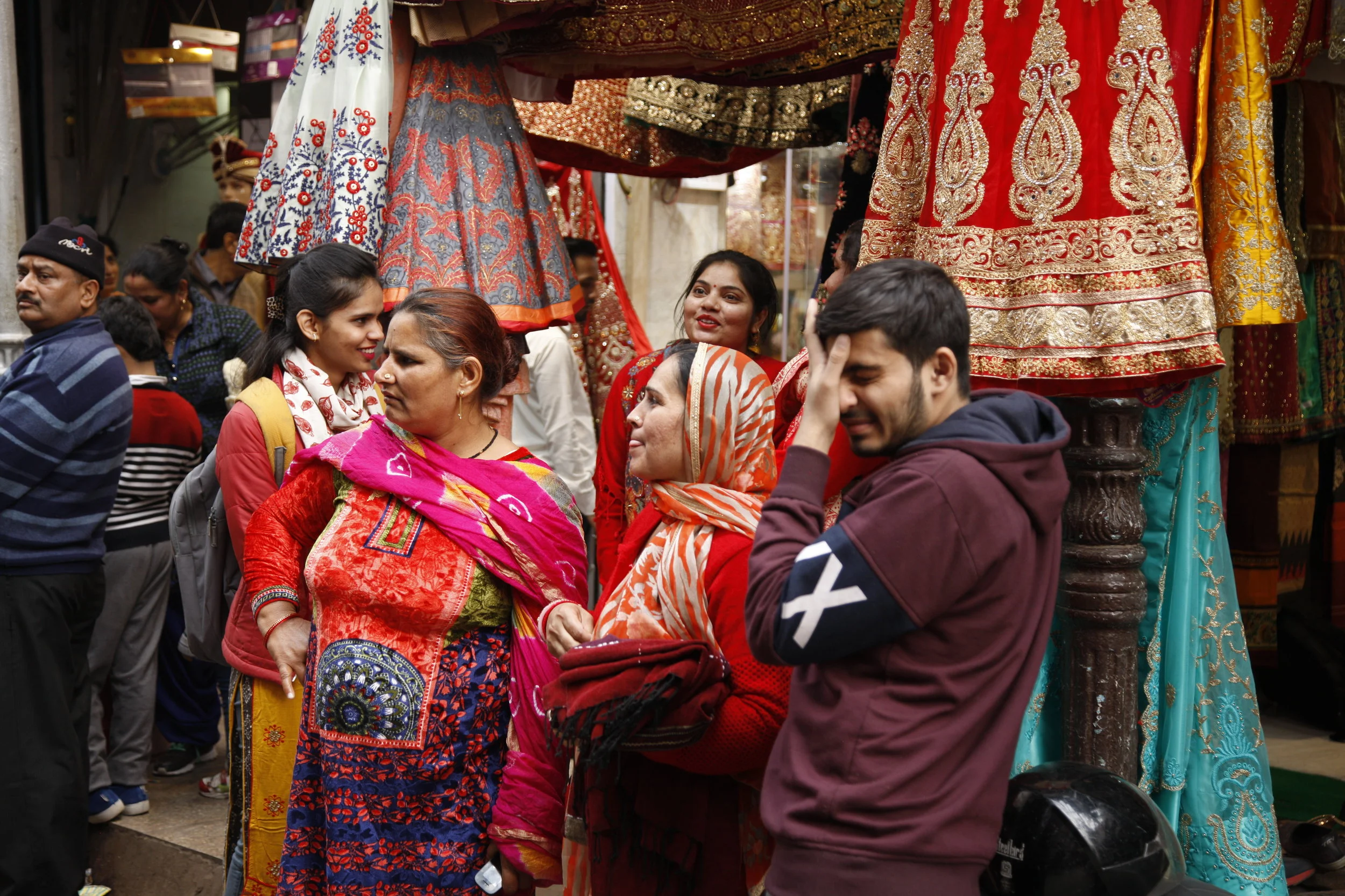  Shopping for the Wedding Fabric by Jock McDonald 