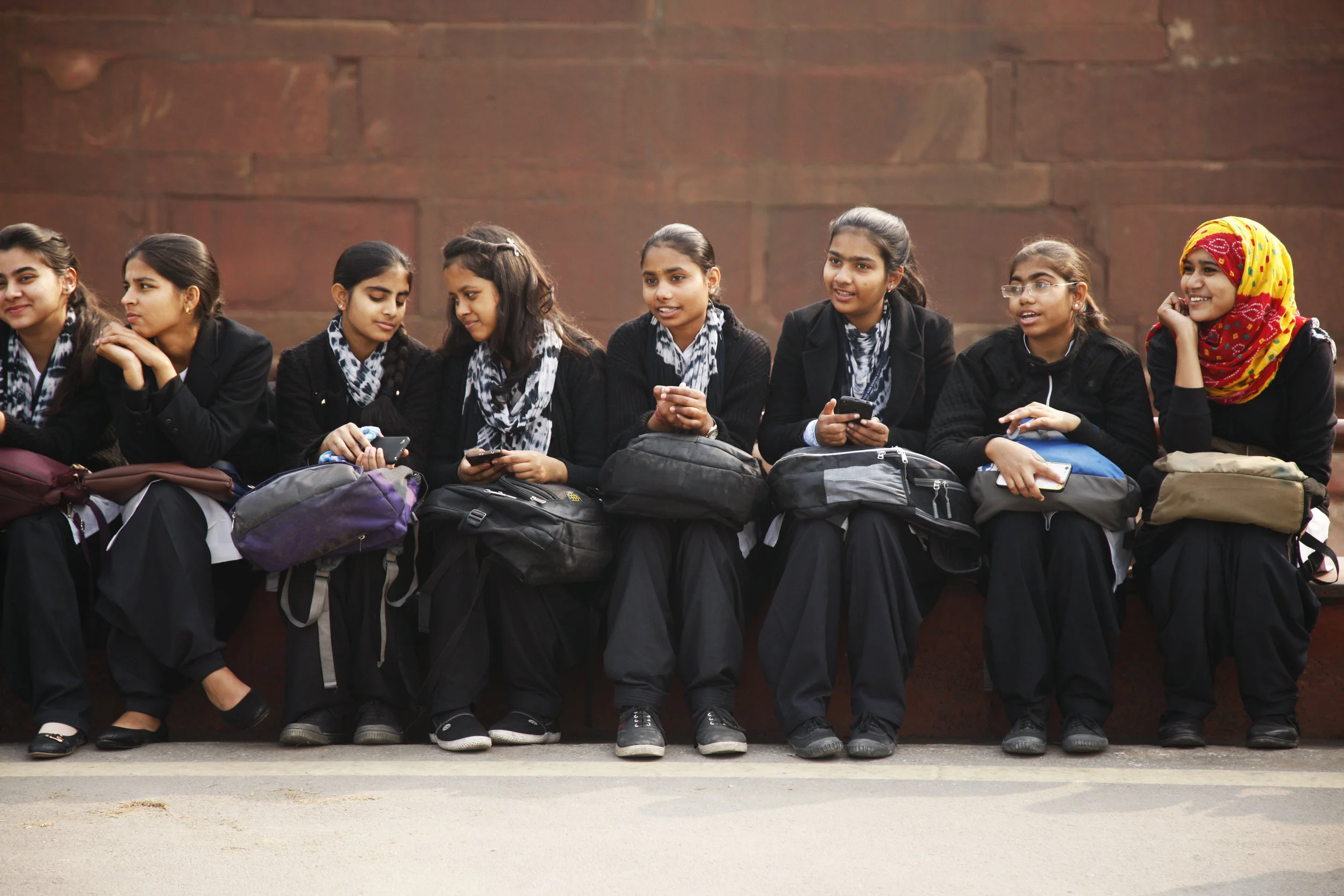  School Girls by Jock McDonald 