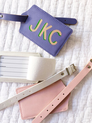 Personalized Luggage Tag with Hand Painted Monogram | Order She Wrote