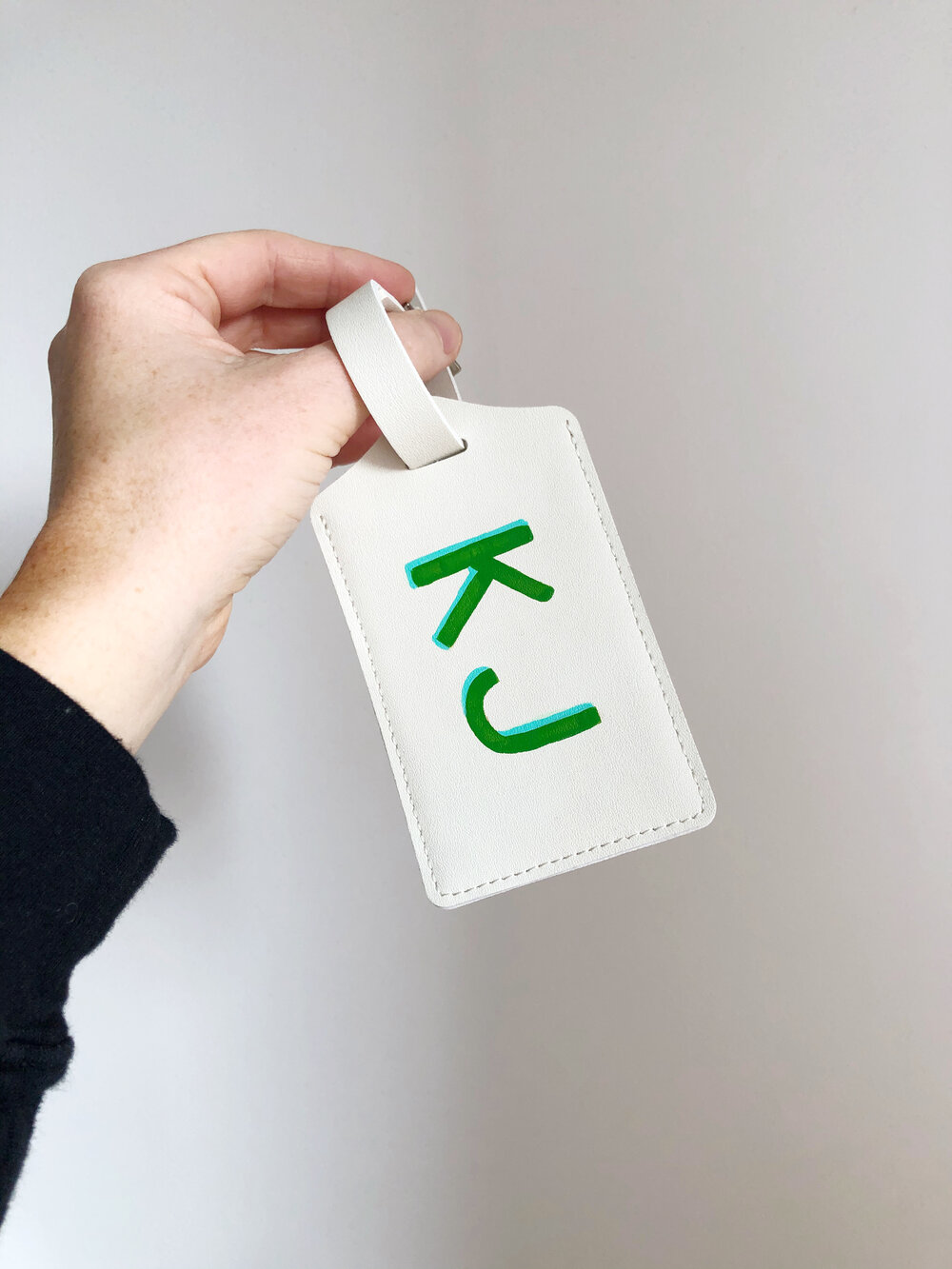 Personalized Luggage Tag with Hand Painted Monogram