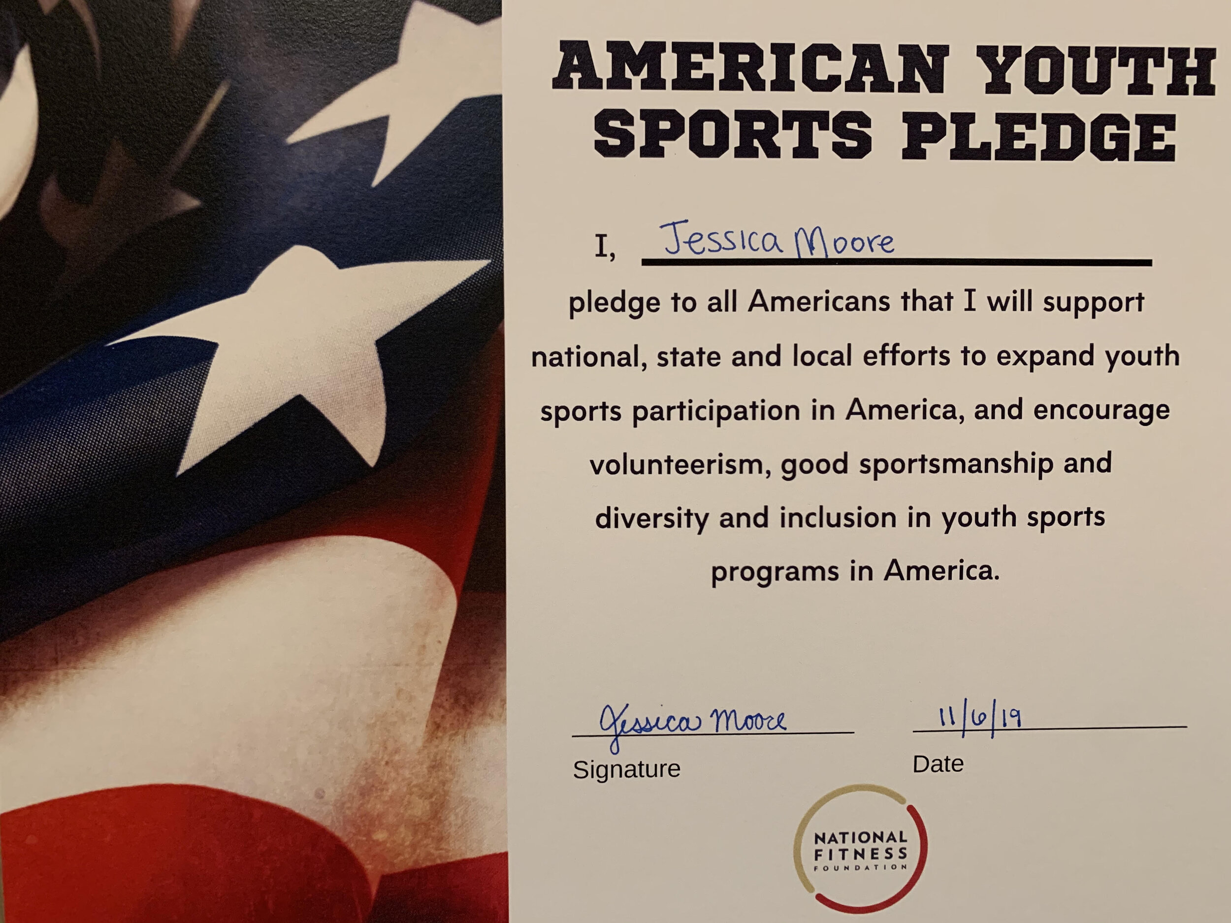  Members of Good Counsel High School’s Field Hockey Team take the American Youth Sports Pledge. 