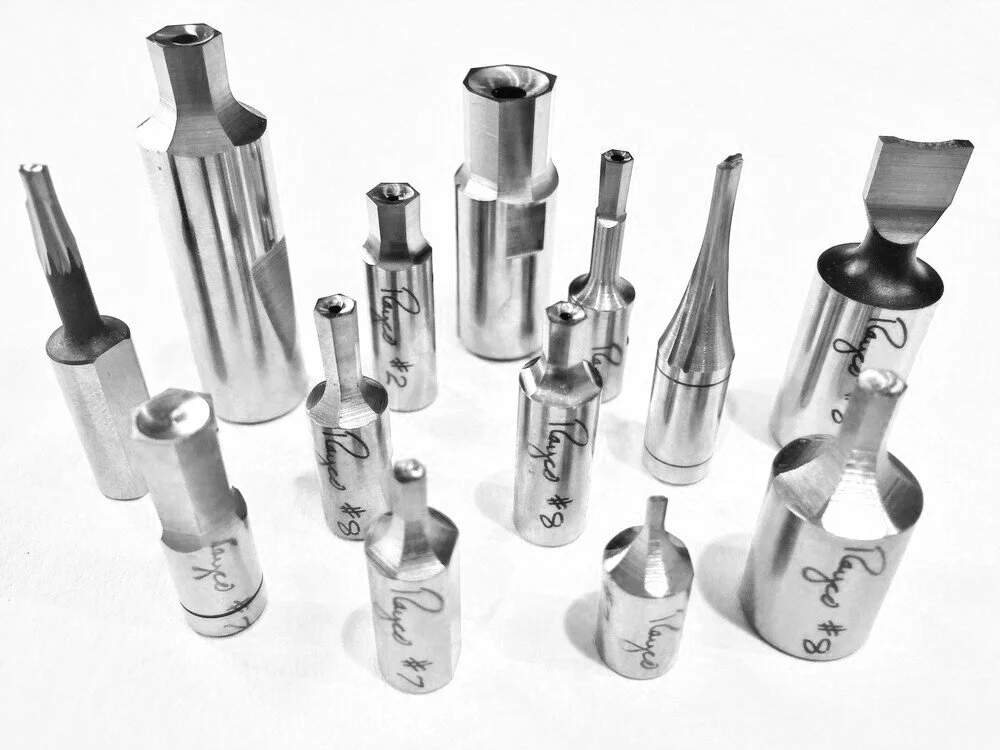 Assorted Rayco #7 rotary and push broaches for hard materials and custom applications