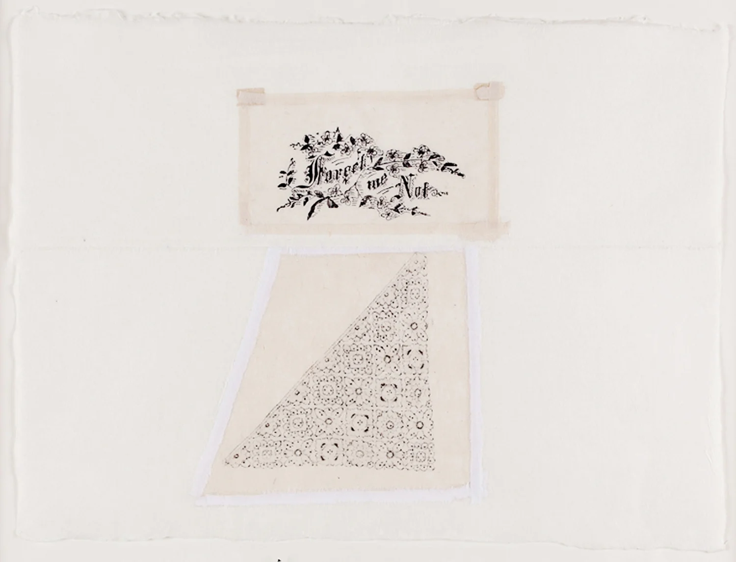 Forget Me Not. 2010. Paper, Glue, Wax Crayon & Silk Screen. 18" x 22"