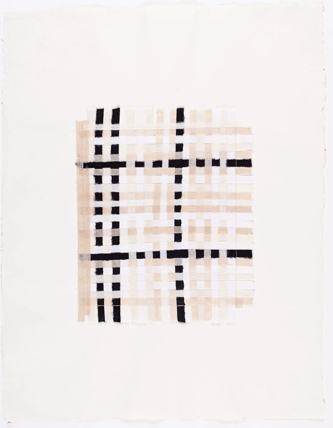 Black & White Paper Weaving II. 2008. Paper & Glue. 17" x 13"