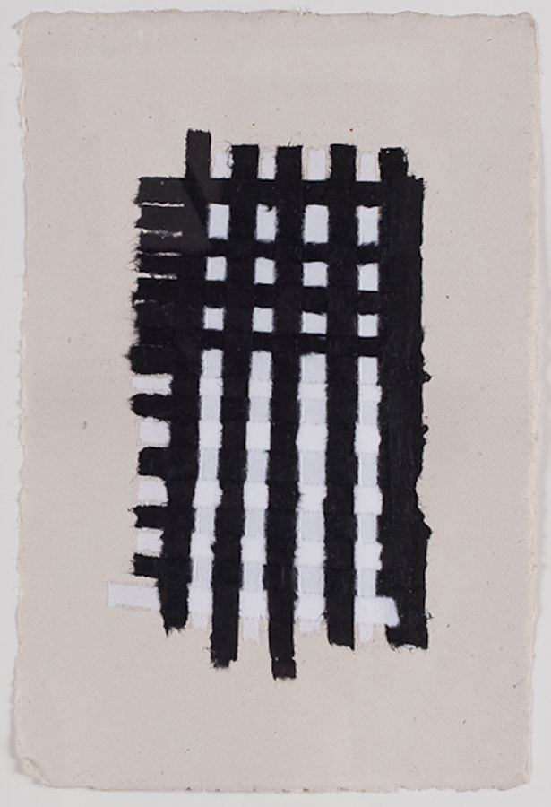  Black &amp; White Paper Weaving. 2008. Paper &amp; Glue. 11" x 9" 