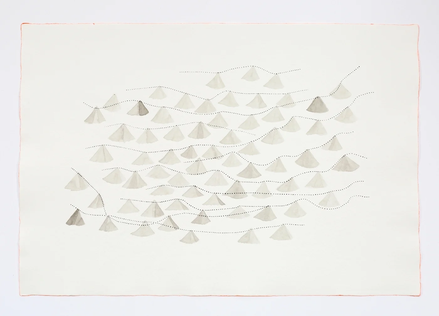 Ginko Leaves. 2011. Ink on paper. 11" x 17"