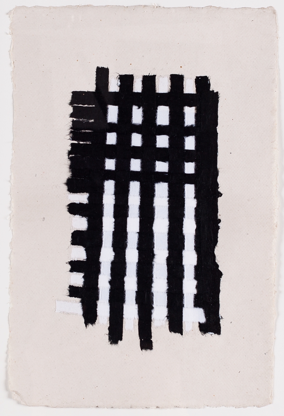  Black and White Weaving. 2015. Paper and Glue. 13" x 10" 