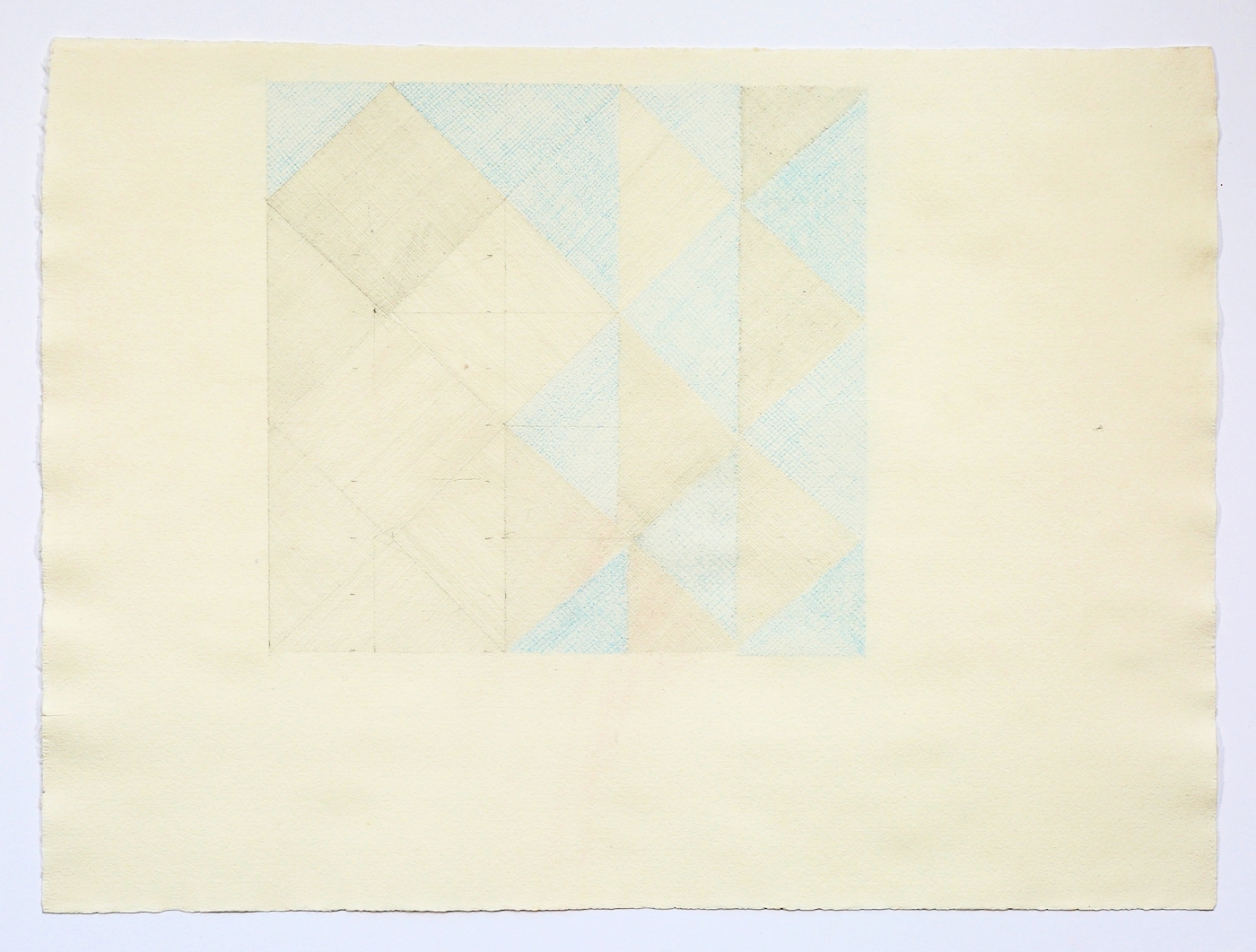 Blue and Grey Quilt Square. 2015. Pencil and Colored Pencil. 11" x 17" 