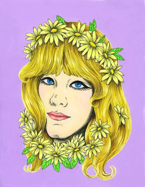 Pamela Miller (Des Barres). Gouache and ink on paper