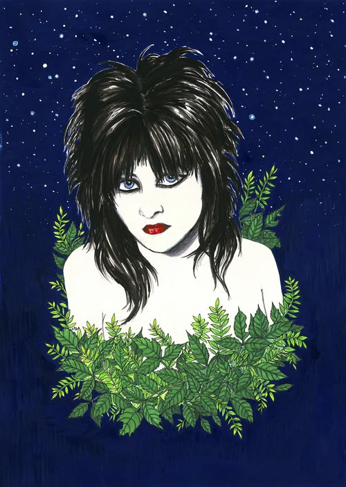 Lydia Lunch. Gouache and ink on paper